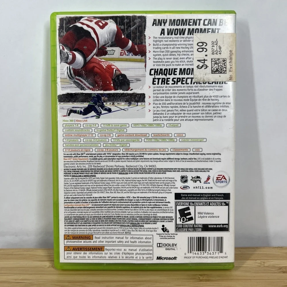 NHL 11 (Xbox 360) Complete CIB Game Tested Cleaned‎